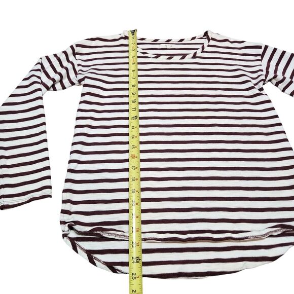 Madewell Top Setlist Stripe Pullover Merlot Purple Brown lvory Long Sleeve S - Picture 10 of 10